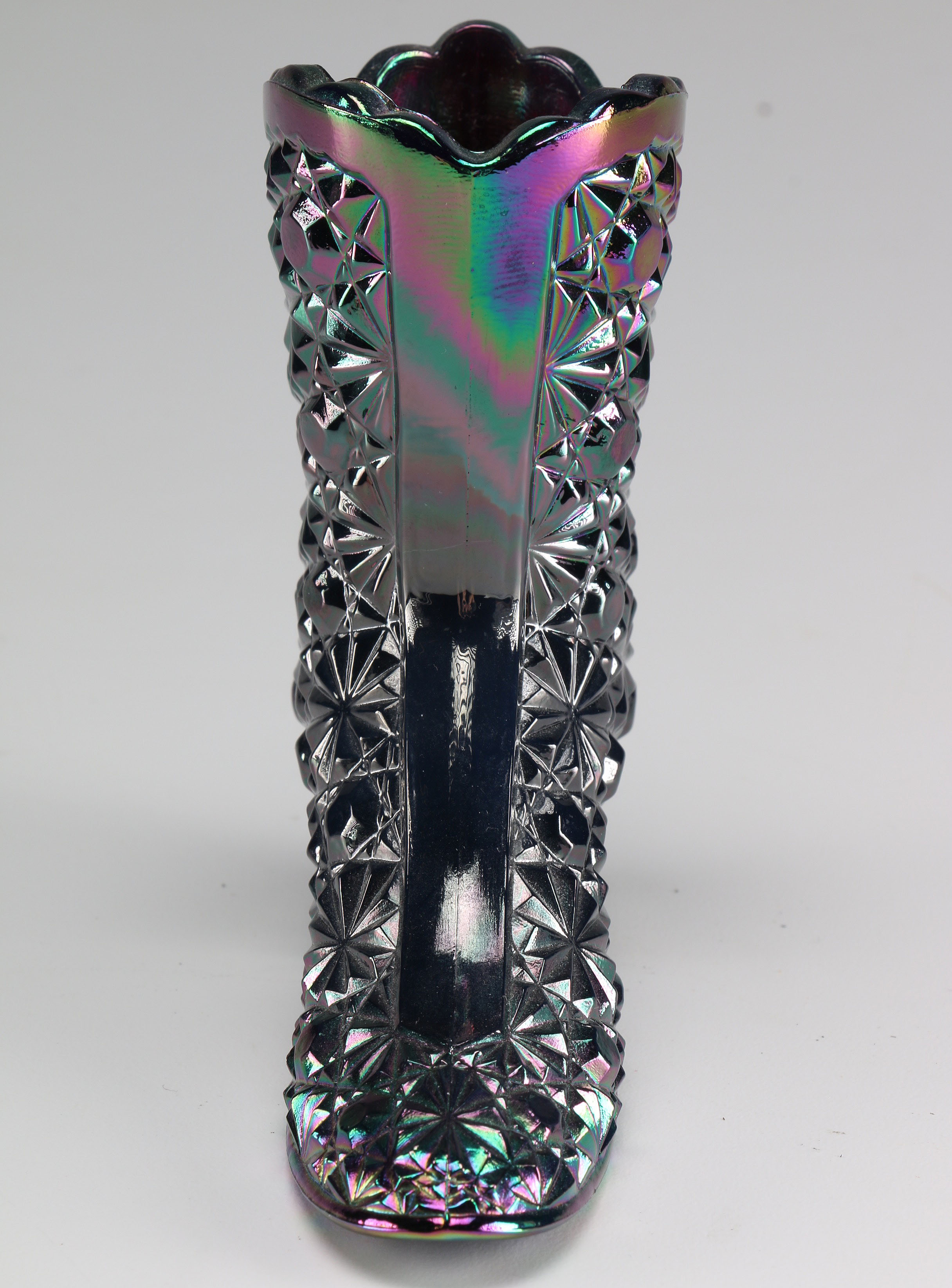 Two Fenton Carnival Glass Boots