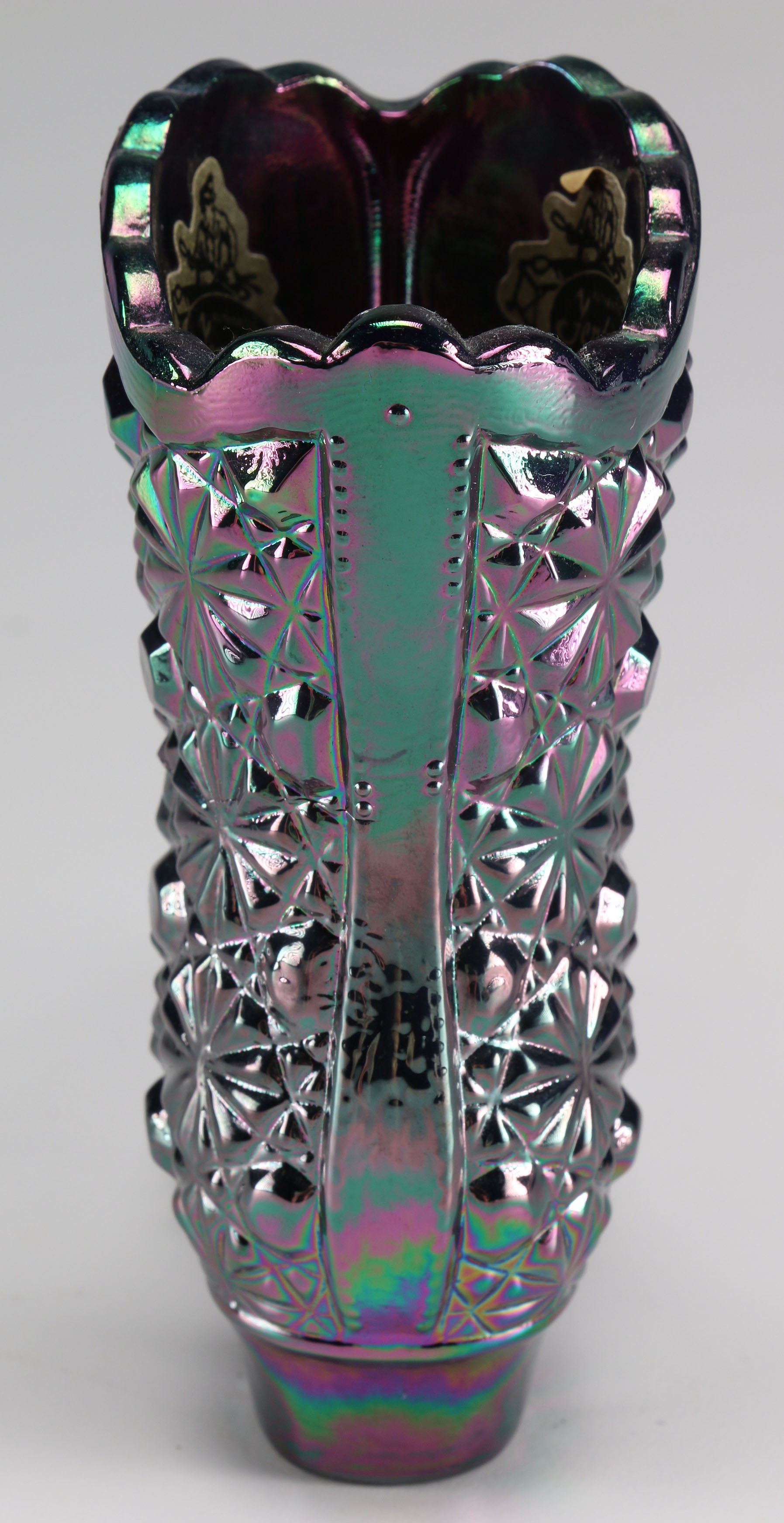 Two Fenton Carnival Glass Boots