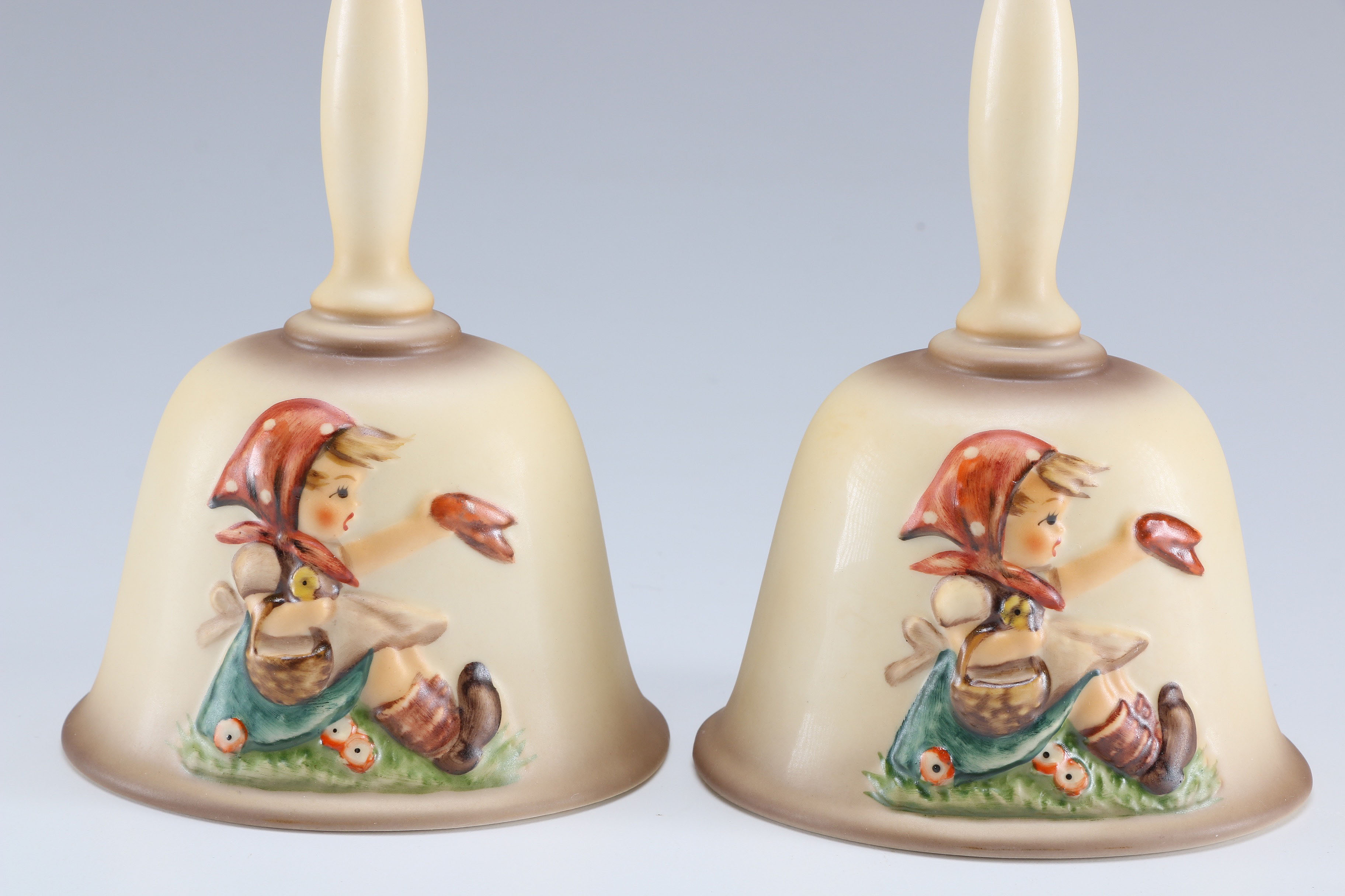 Pair of Second Edition 1979 Hummel Annual Bells in Bas-Relief