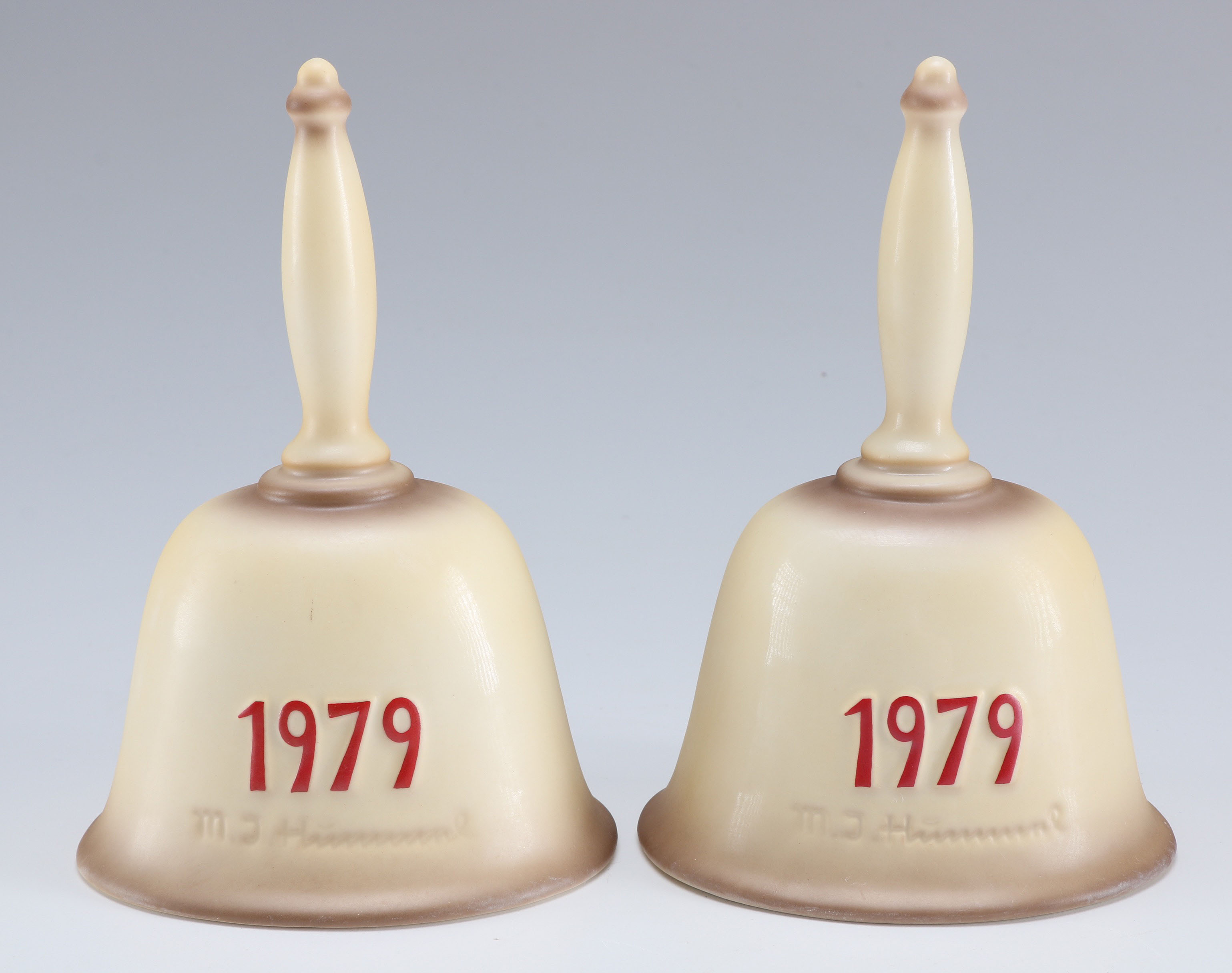 Pair of Second Edition 1979 Hummel Annual Bells in Bas-Relief