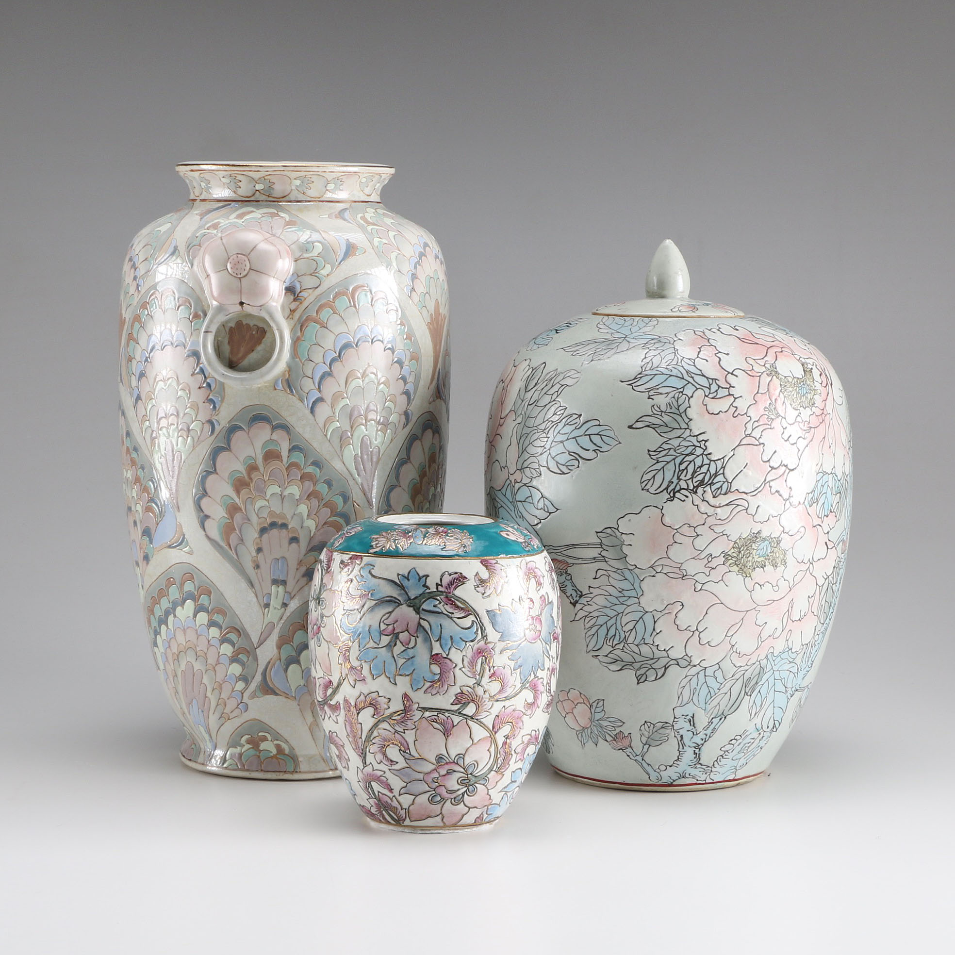 Set of Colorful China Made Vases