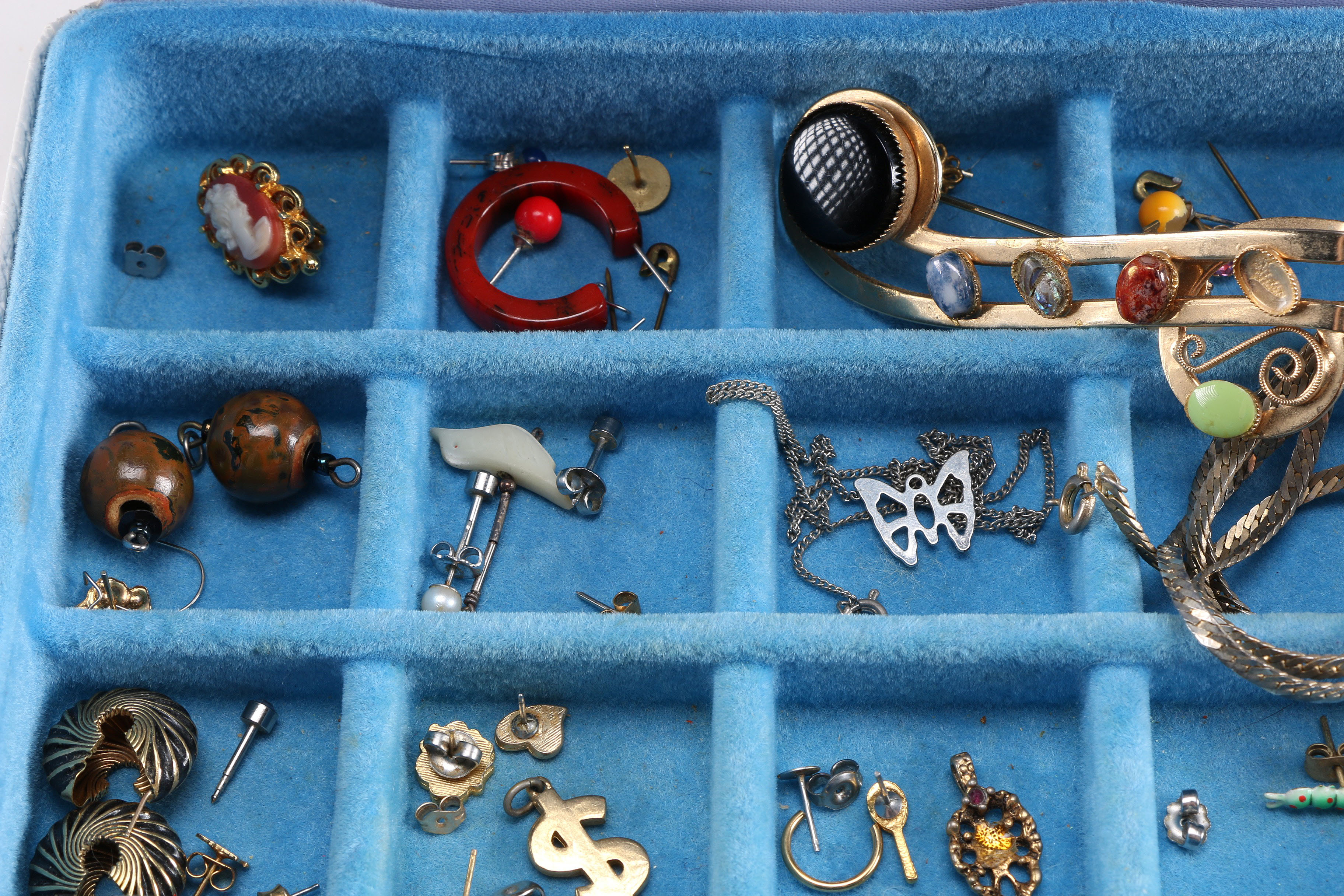 Vintage Jewelry Box with Collection of Costume Jewelry