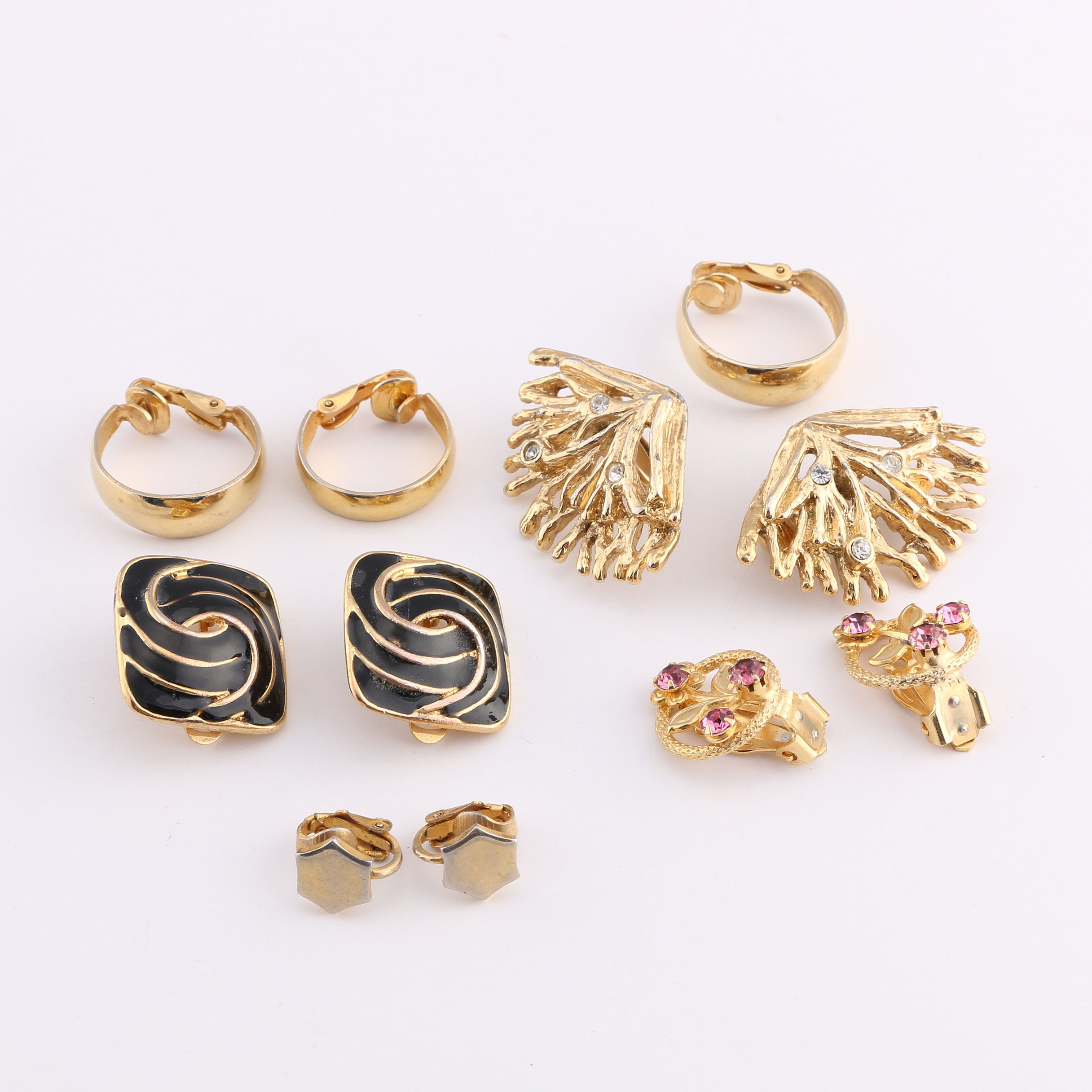 Collection of Gold Tone Clip-on Earrings