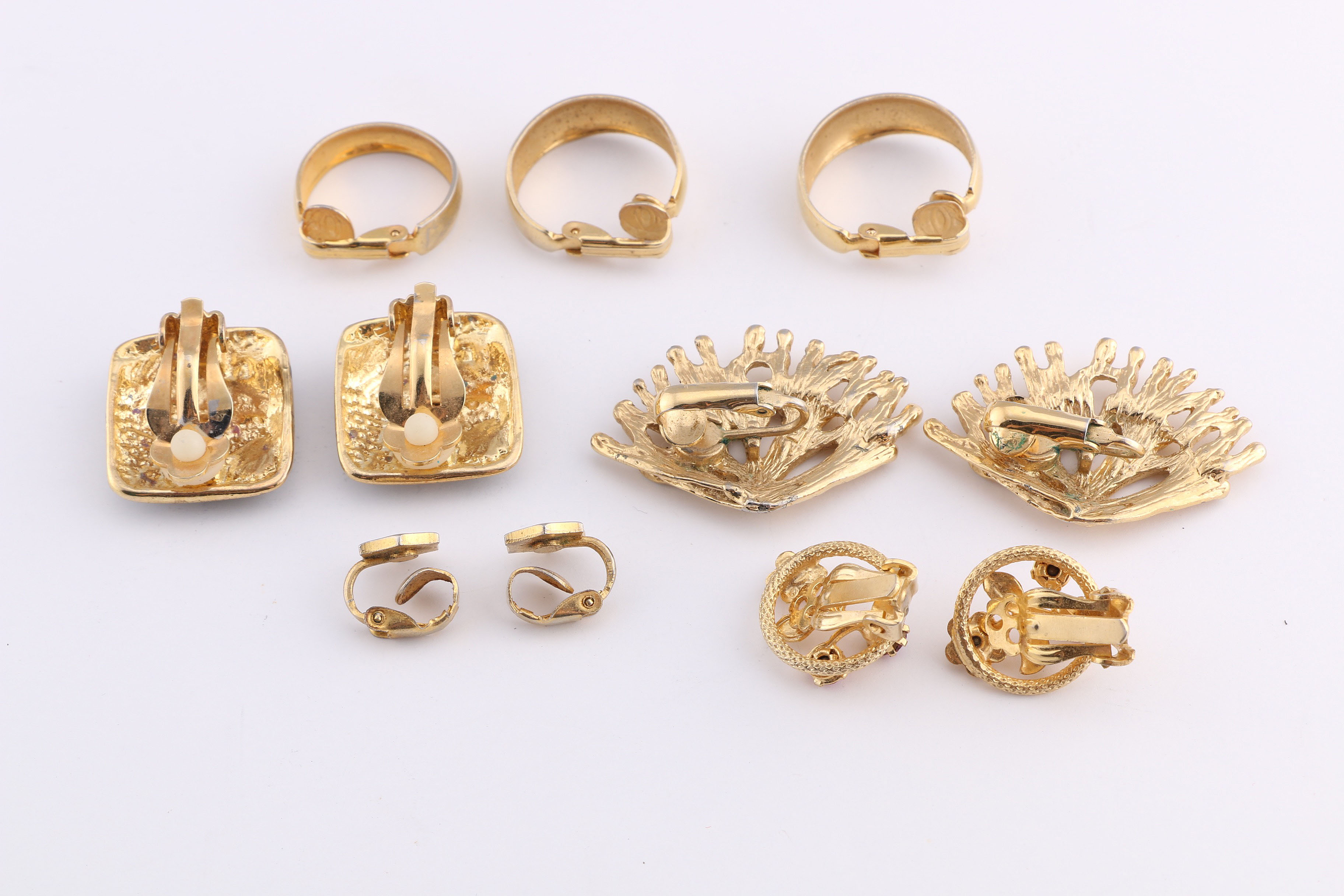 Collection of Gold Tone Clip-on Earrings