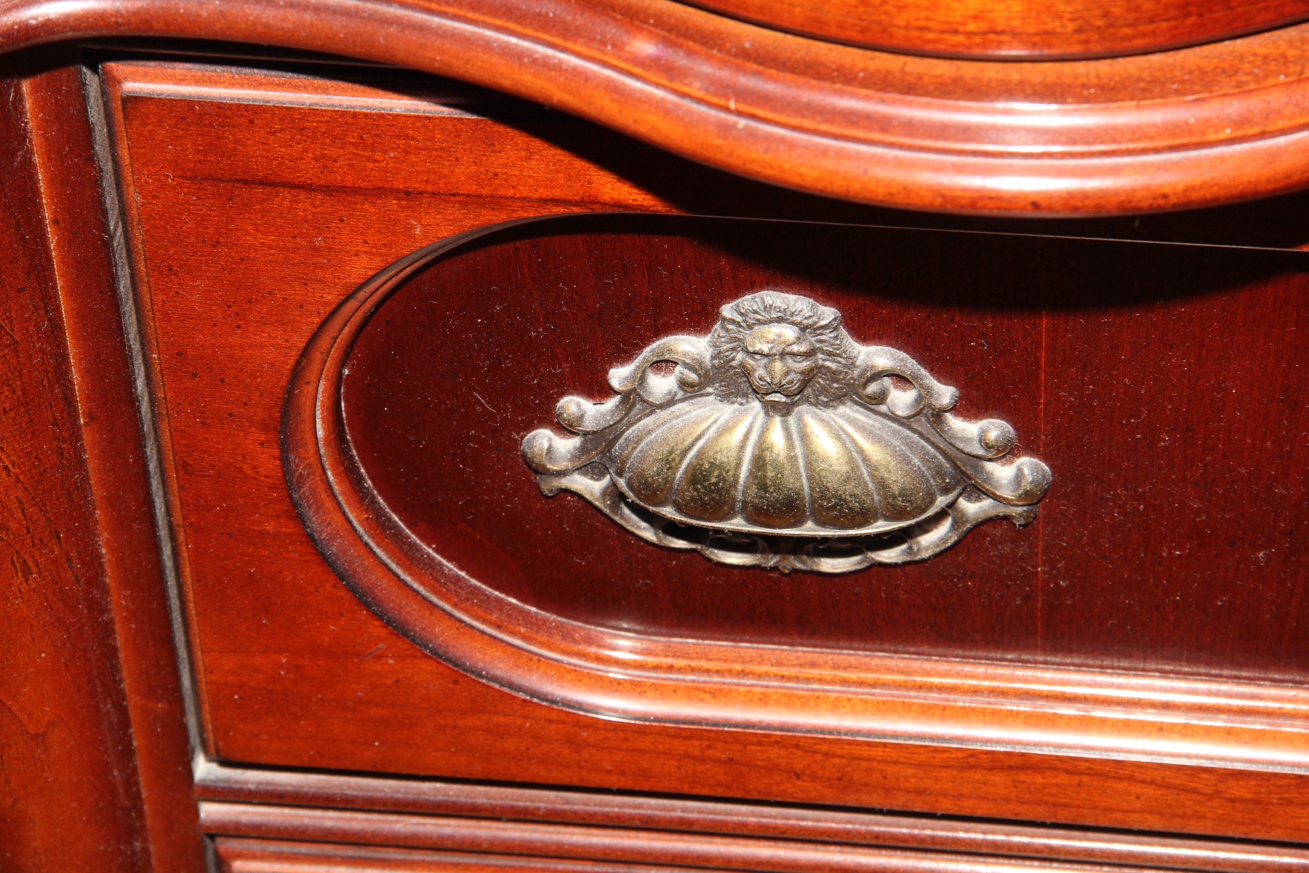 Pulaski Furniture Mahogany Reproduction Victorian Style Marble Top Dresser with Mirror