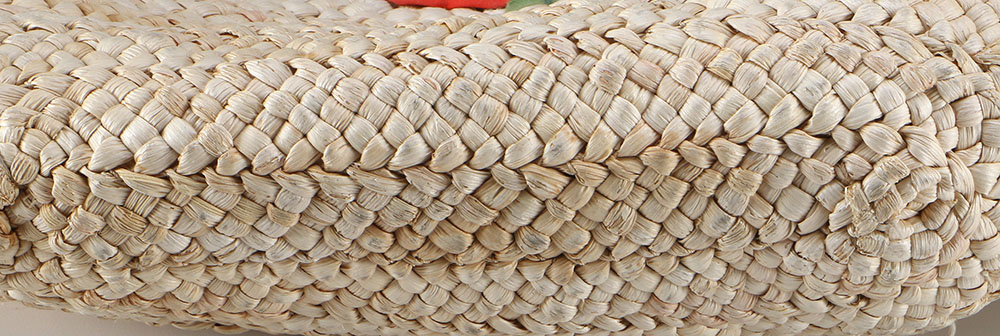 Six Straw Purses and One Straw Hat