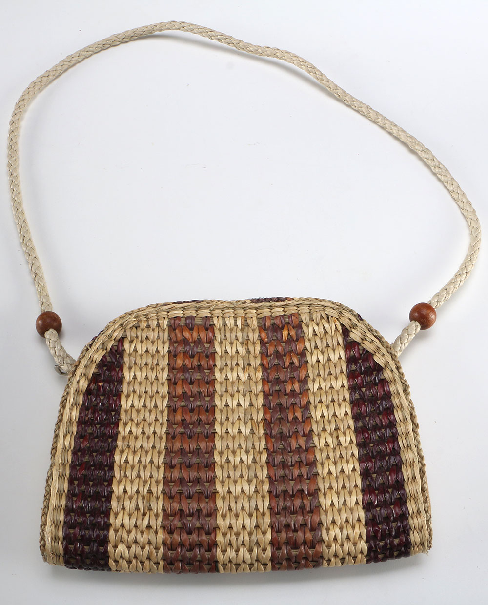 Six Straw Purses and One Straw Hat