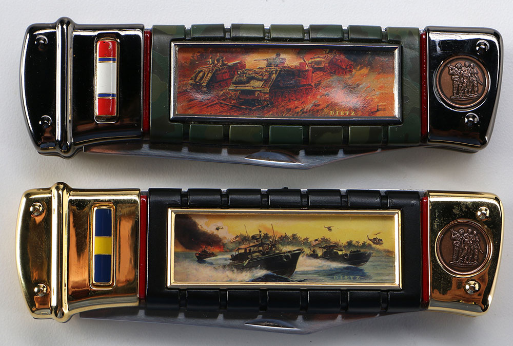 Pair of Franklin Mint War Themed Knives
