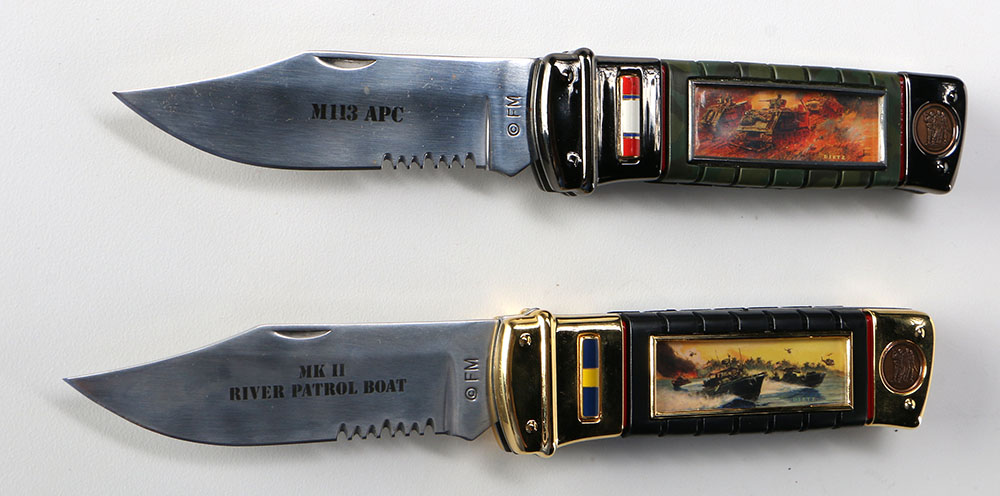 Pair of Franklin Mint War Themed Knives