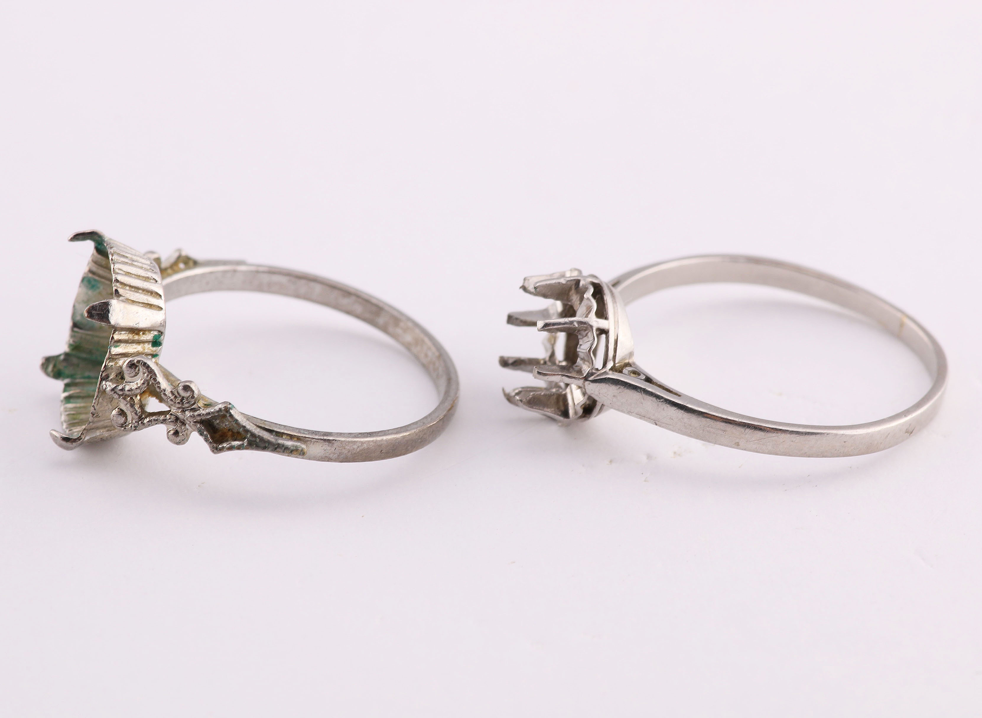 Pair of Silver Toned Ring Settings