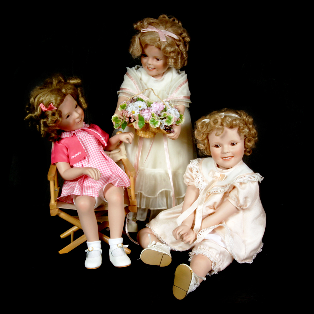 Danbury Mint Shirley Temple Dolls "Flower Girl", "Shirley Takes Five" and "Little Miss Shirley"