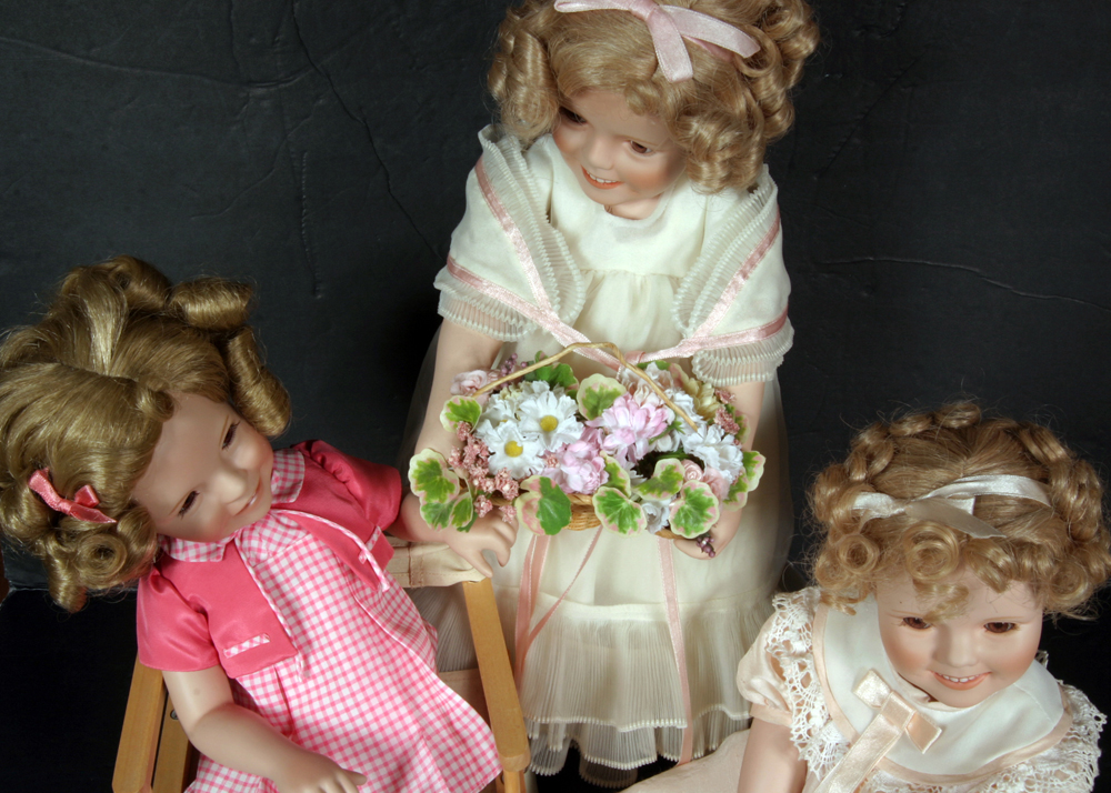 Danbury Mint Shirley Temple Dolls "Flower Girl", "Shirley Takes Five" and "Little Miss Shirley"