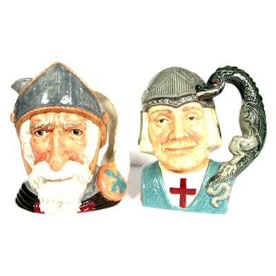 Royal Doulton Large Toby Character Jugs "St. George" and "Don Quixote" Royal Doulton Large Toby Character Jugs "St. George" and "Don Quixote"