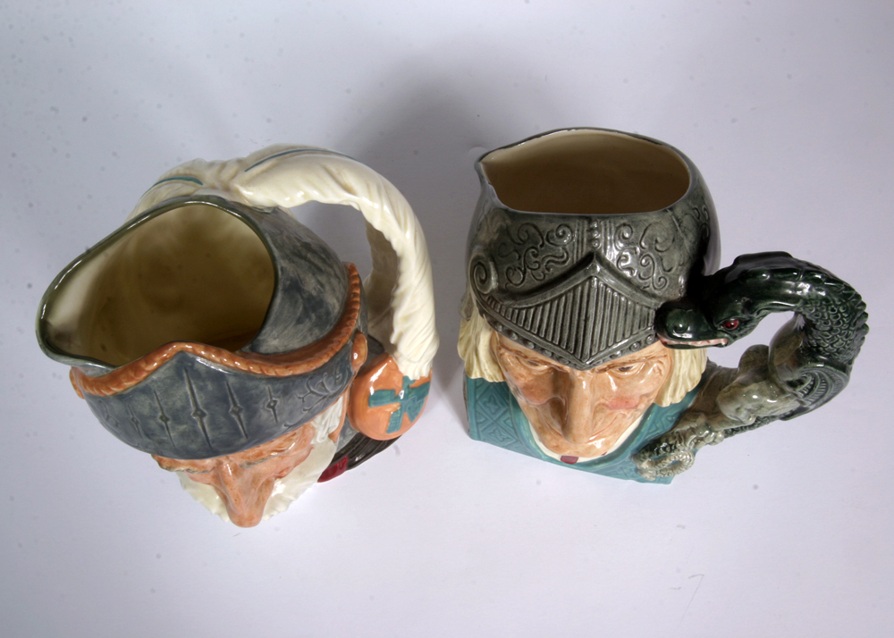 Royal Doulton Large Toby Character Jugs "St. George" and "Don Quixote"
