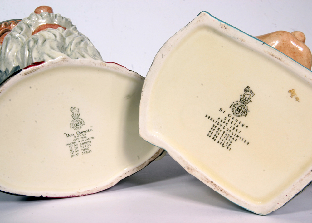 Royal Doulton Large Toby Character Jugs "St. George" and "Don Quixote"