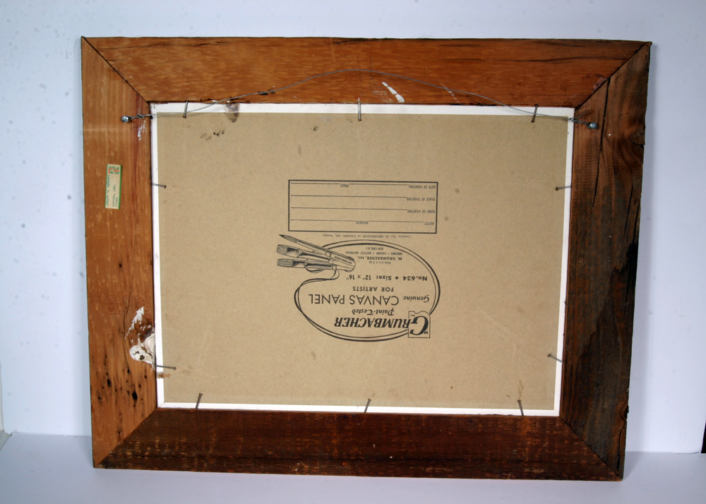 Original Oil on Board Painting of Covered Bridge