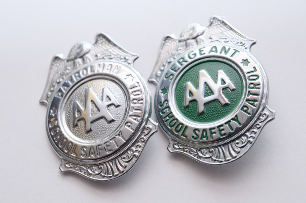 Pair of Vintage AAA School Safety Patrol Badges