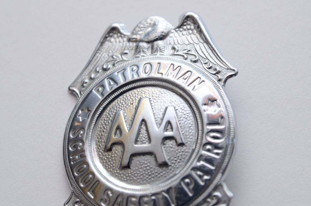 Pair of Vintage AAA School Safety Patrol Badges