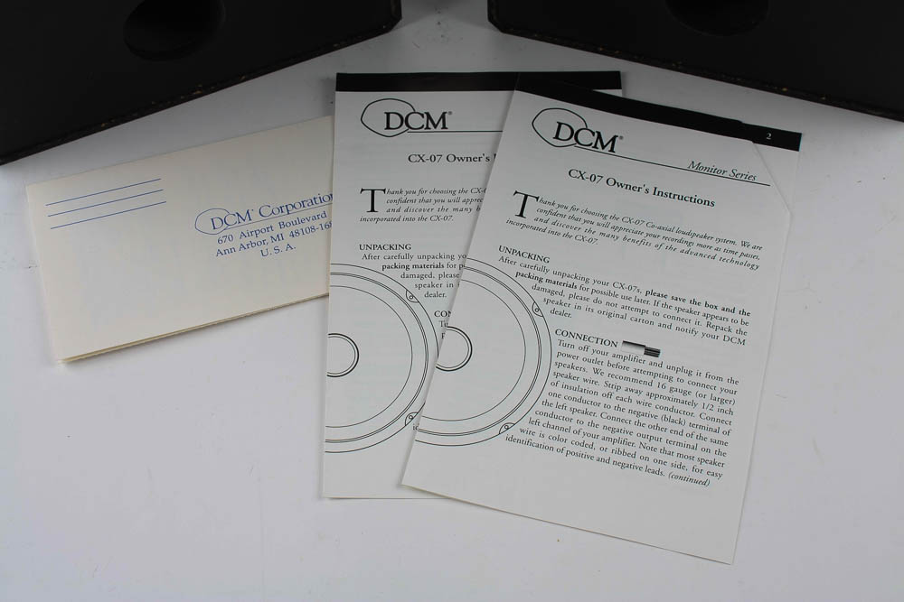 Pair of DCM CX-07 Monitor Series Shelf Speakers