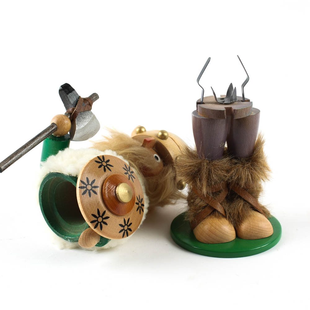 German Steinbach Wooden "Viking" Incense Smoker Figurine