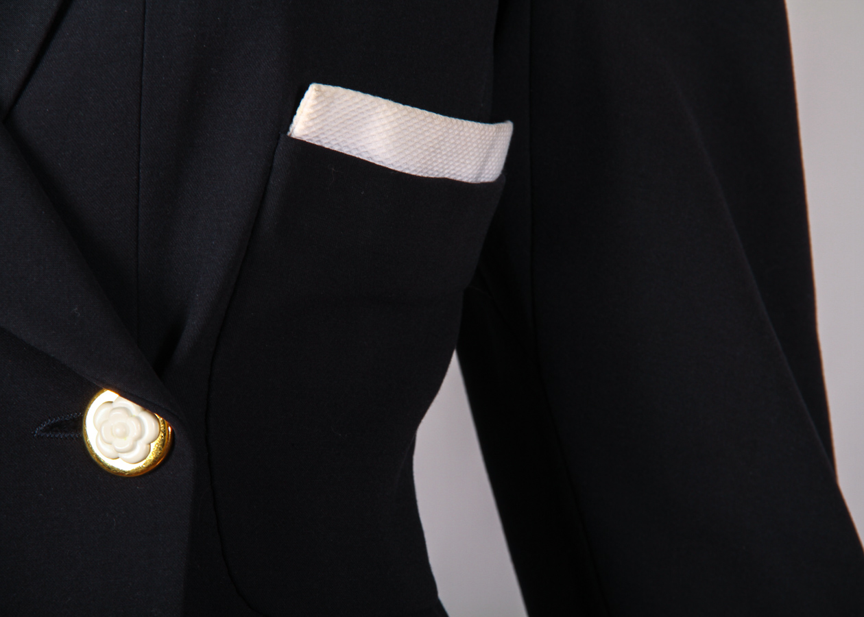 Vintage Chanel Double Breasted Fitted Jacket & Skirt Ensemble