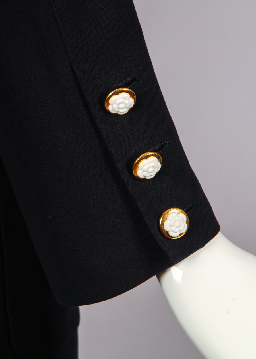 Vintage Chanel Double Breasted Fitted Jacket & Skirt Ensemble