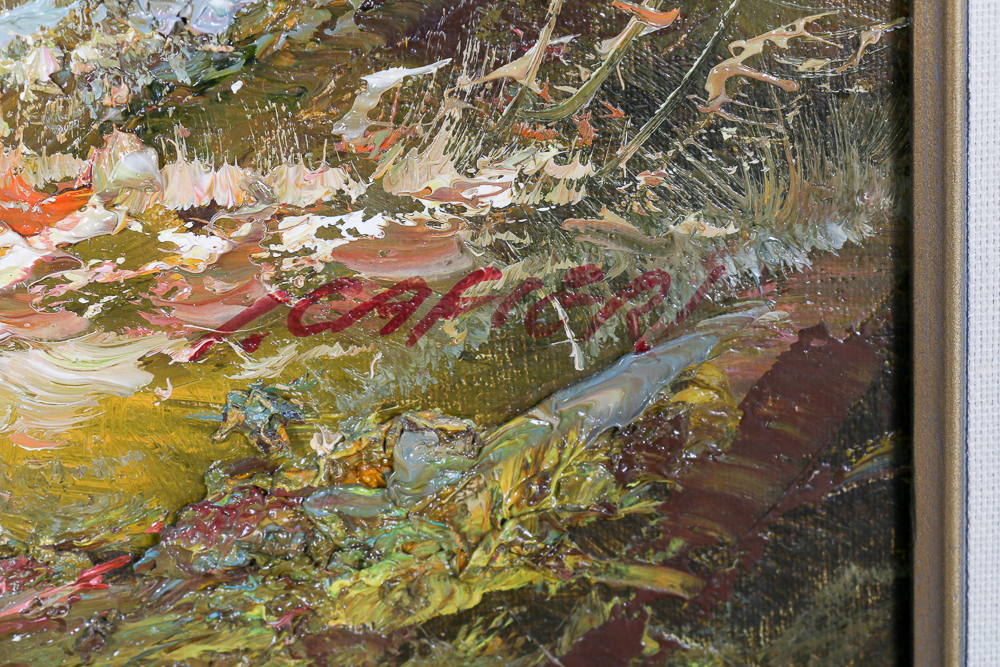 Original Oil on Canvas Waterfall Painting by Irene Cafieri