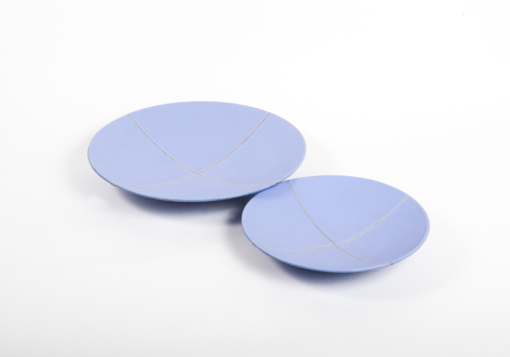 Vera Wang Pebbled Leather Wrapped Decorative Bowls