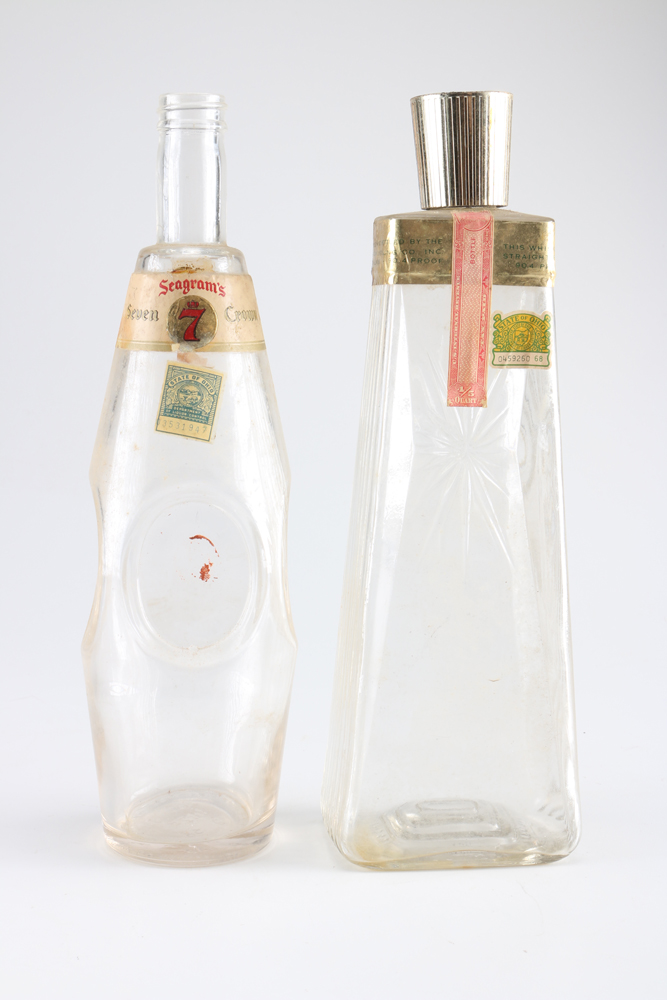 Collection Of Vintage Liquor Bottles And Barware