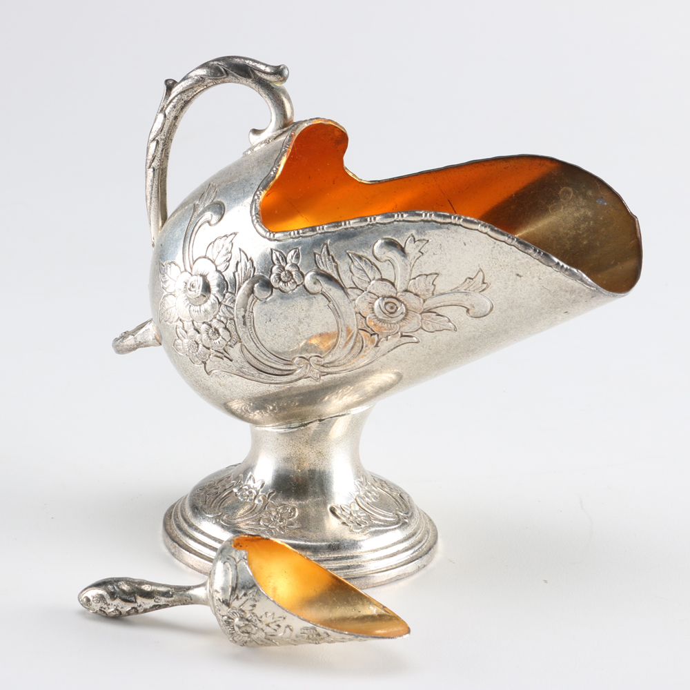 Silver Plated Flatware Set with Sugar Dish