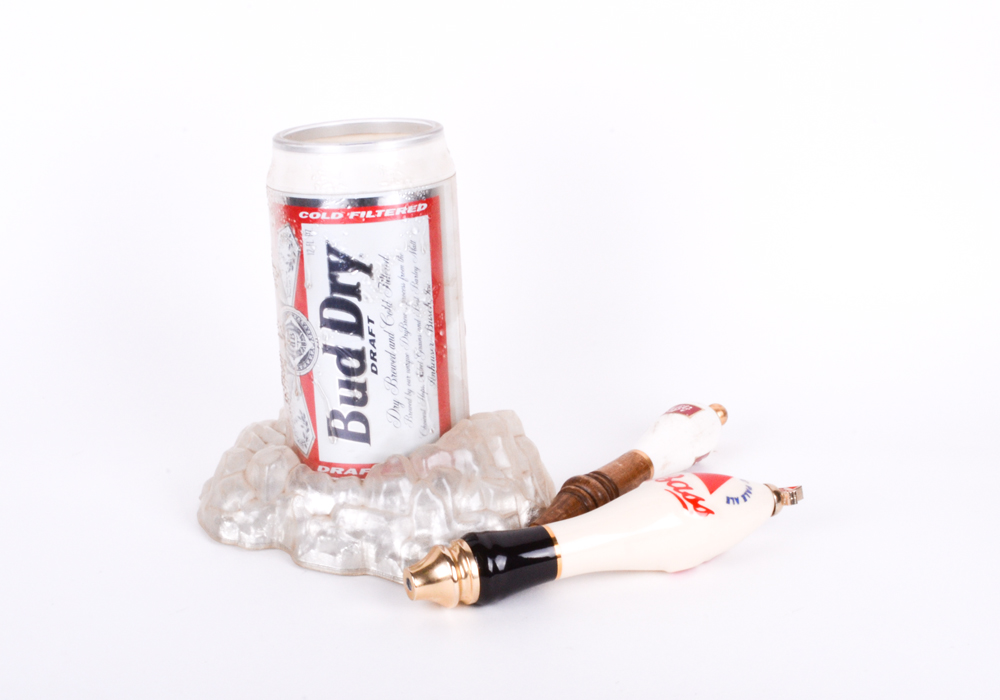 Collection of Beer Tap Handles and Decor