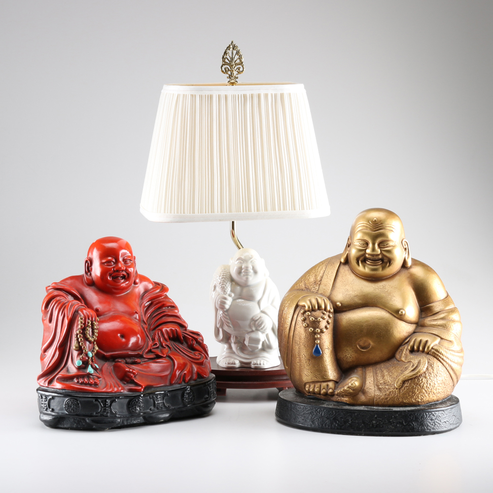 Budai Statues and Lamp