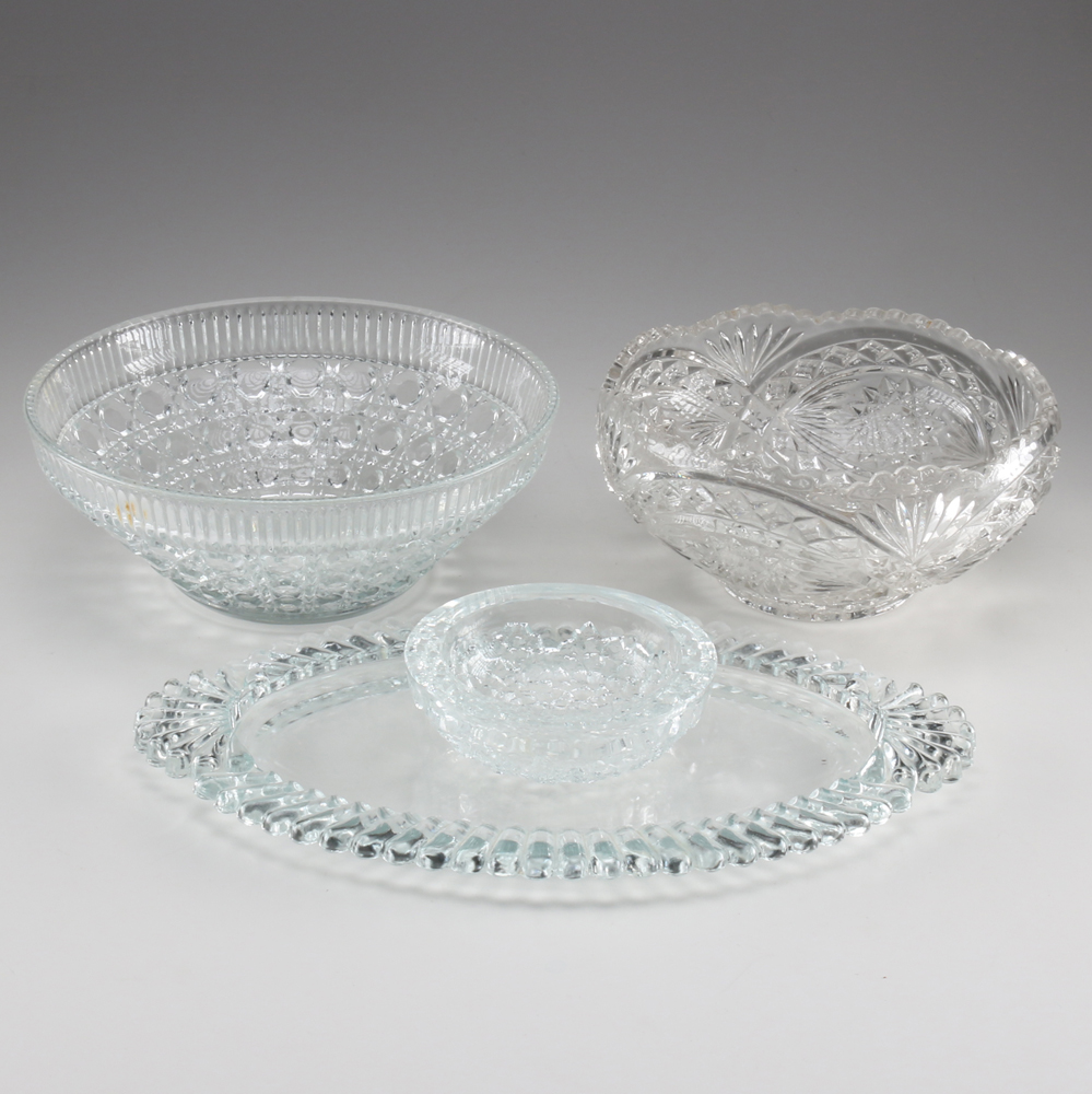 Pressed Glass Serve Ware