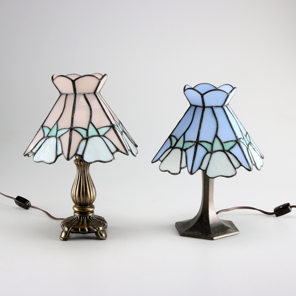 Pair of Tiffany Style Glass Lamps
