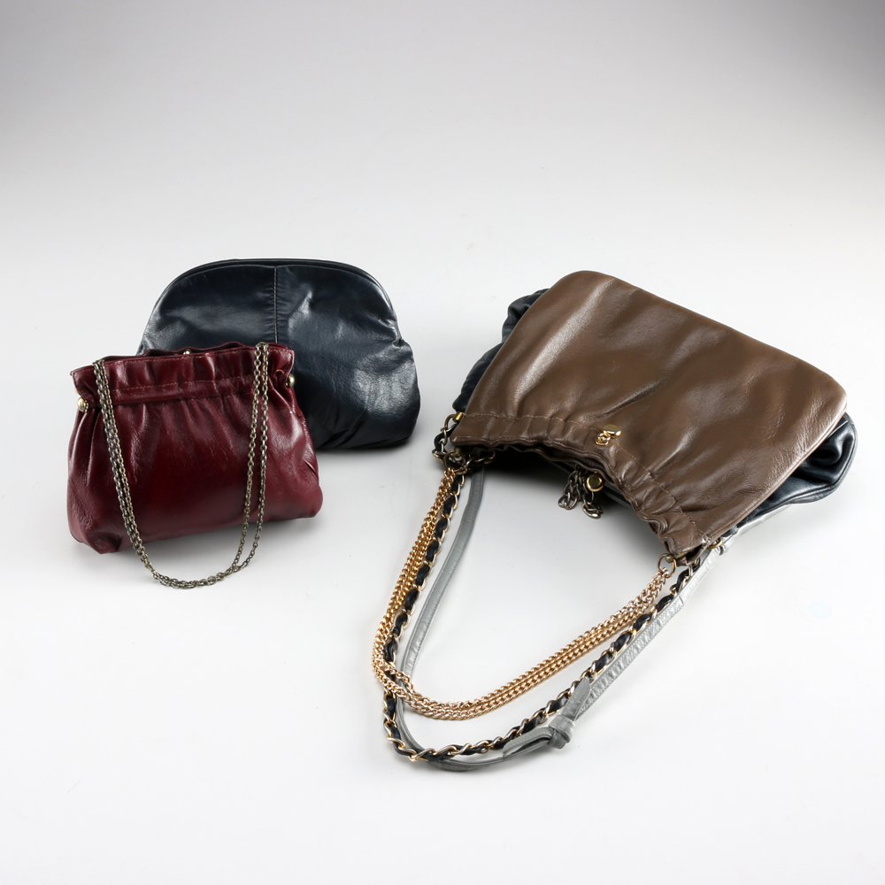 Collection of Vintage Leather Handbags.