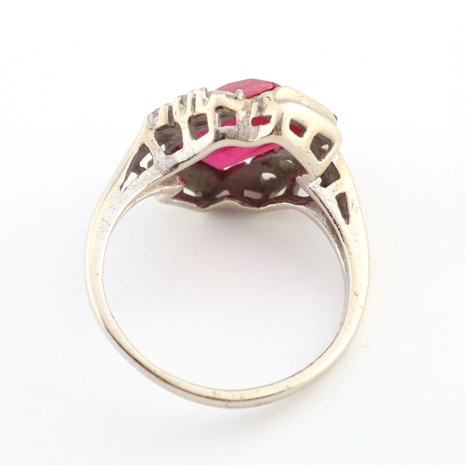 Antique 10K Rose Gold Swivel Fob, Jade Pendant and 10K White Gold Ring