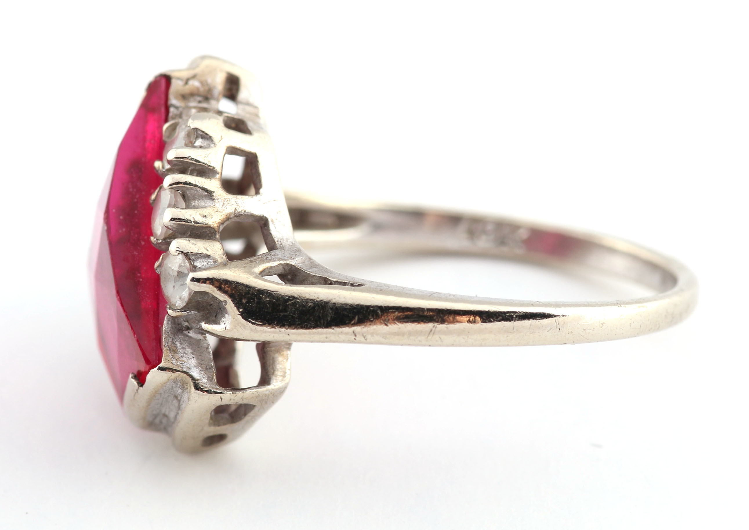 Antique 10K Rose Gold Swivel Fob, Jade Pendant and 10K White Gold Ring