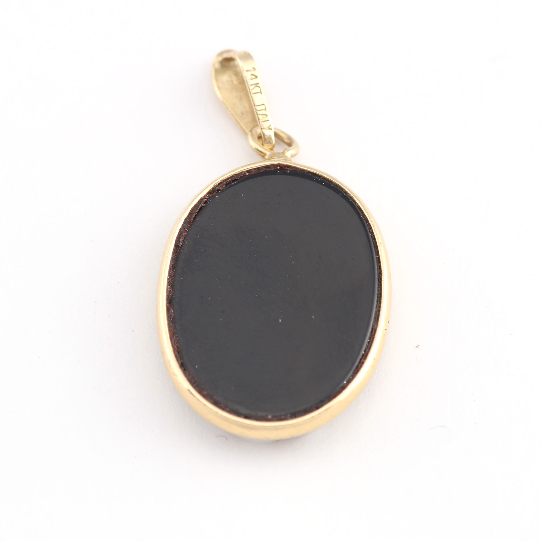 14K Yellow Angel Cameo Pendant