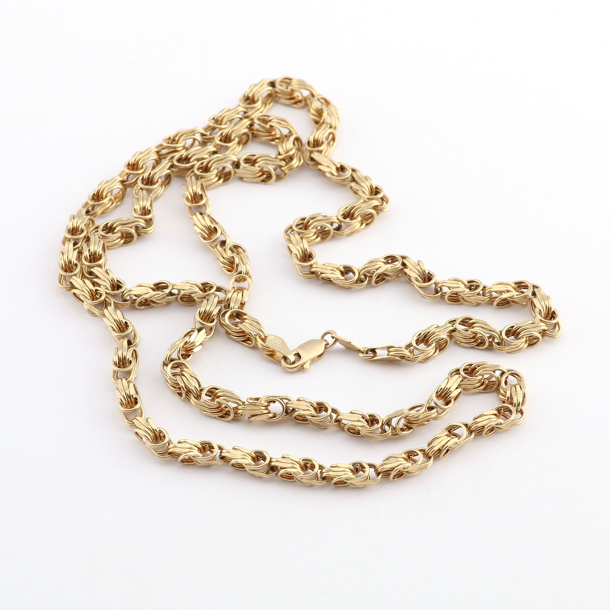10K Yellow Gold Butterfly Weave Rope Chain Necklace