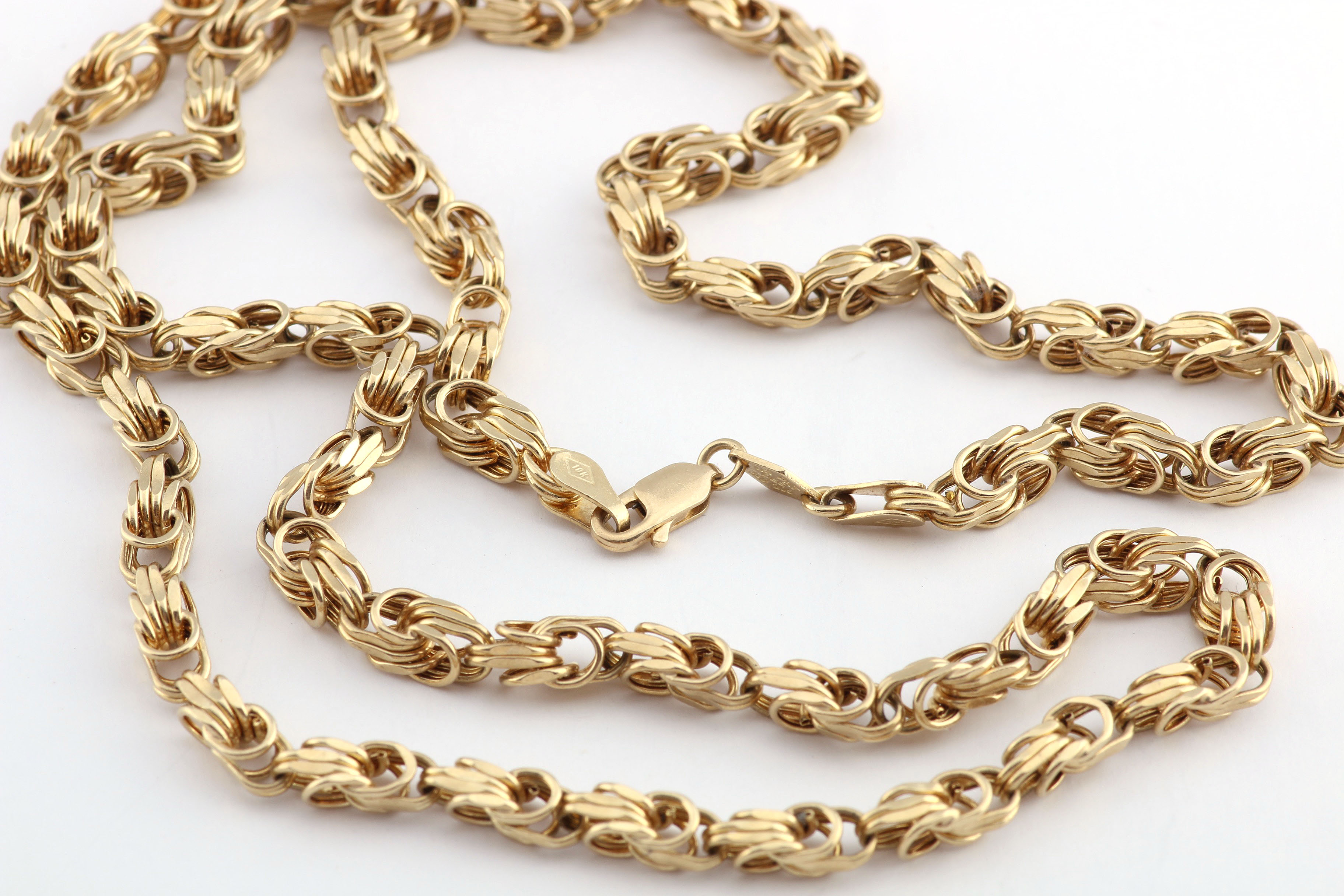 10K Yellow Gold Butterfly Weave Rope Chain Necklace