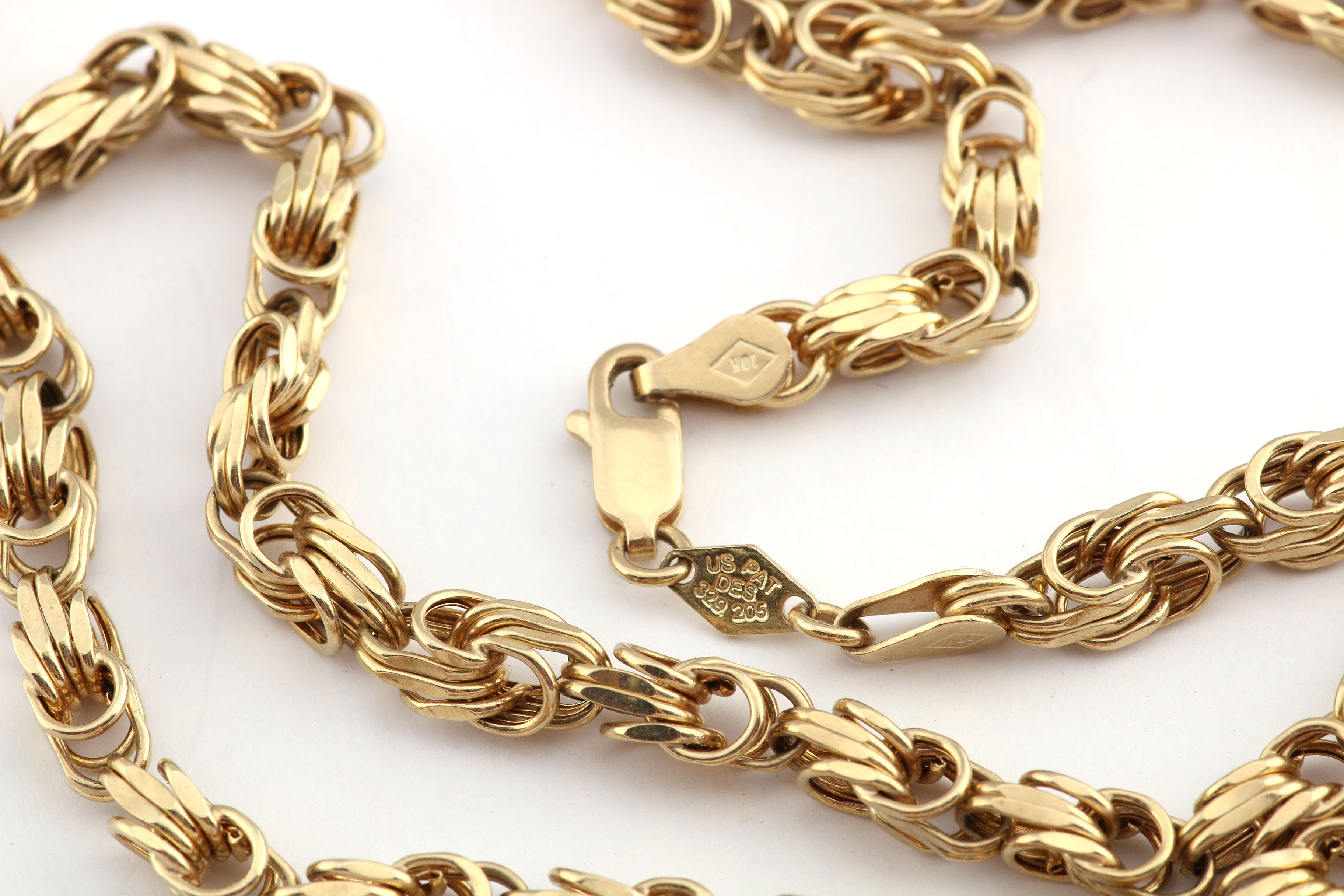 10K Yellow Gold Butterfly Weave Rope Chain Necklace