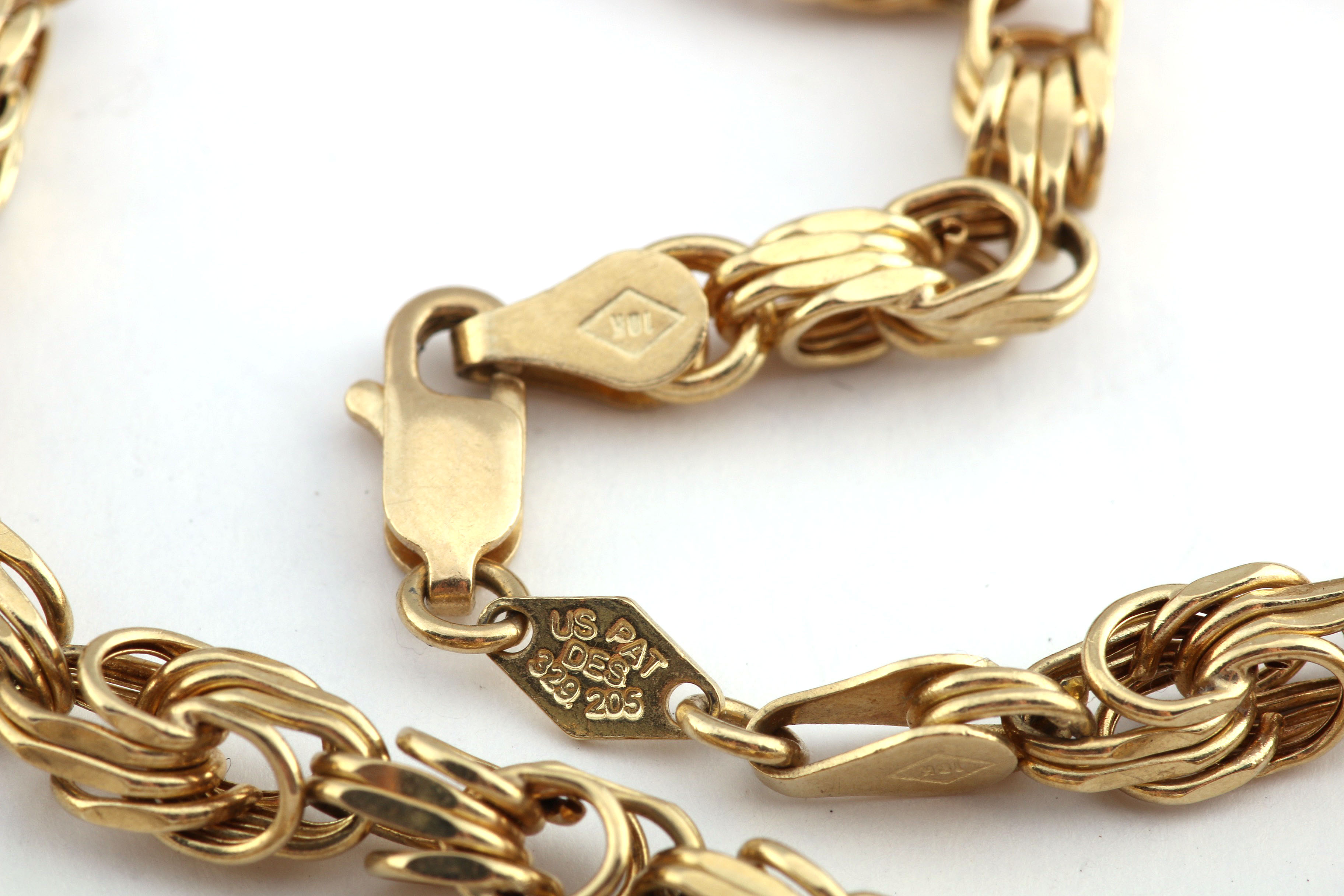 10K Yellow Gold Butterfly Weave Rope Chain Necklace