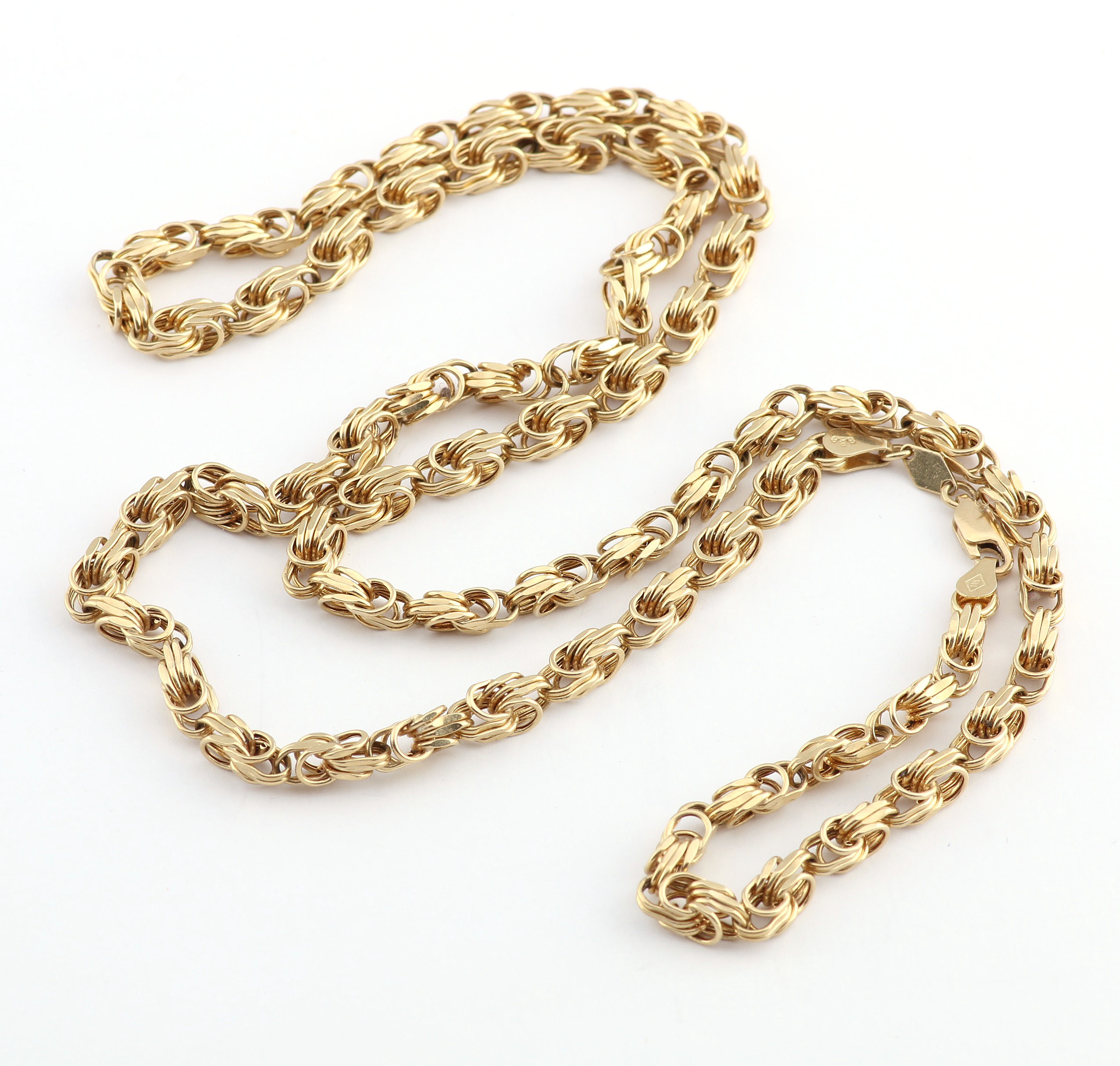 10K Yellow Gold Butterfly Weave Rope Chain Necklace