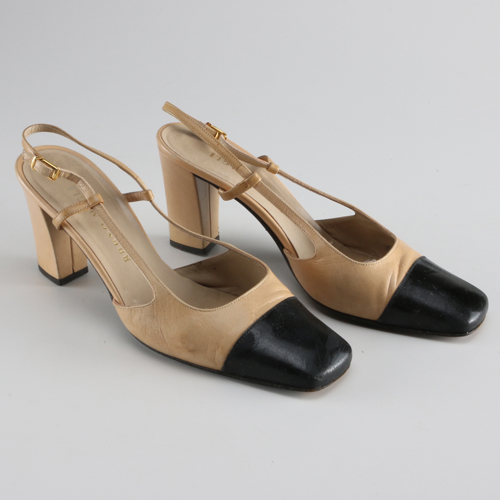 Bruno Magli Closed Toe Slingback Heels