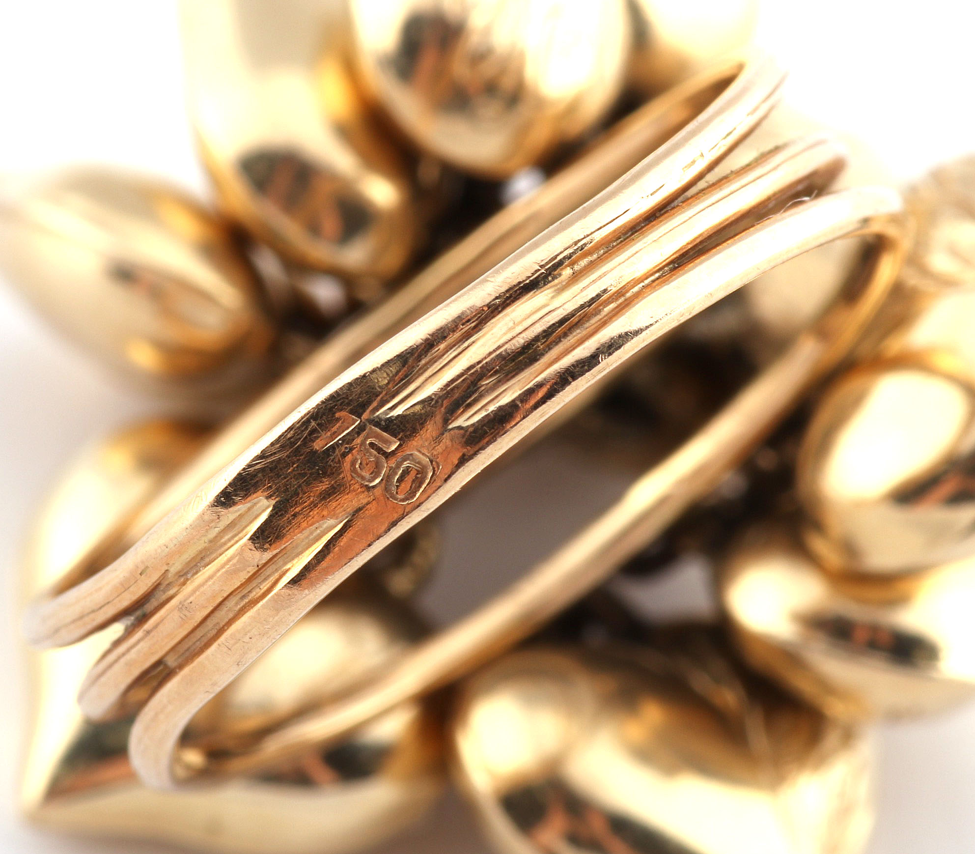 14K and 18K Yellow Gold Rings with Heart Motif