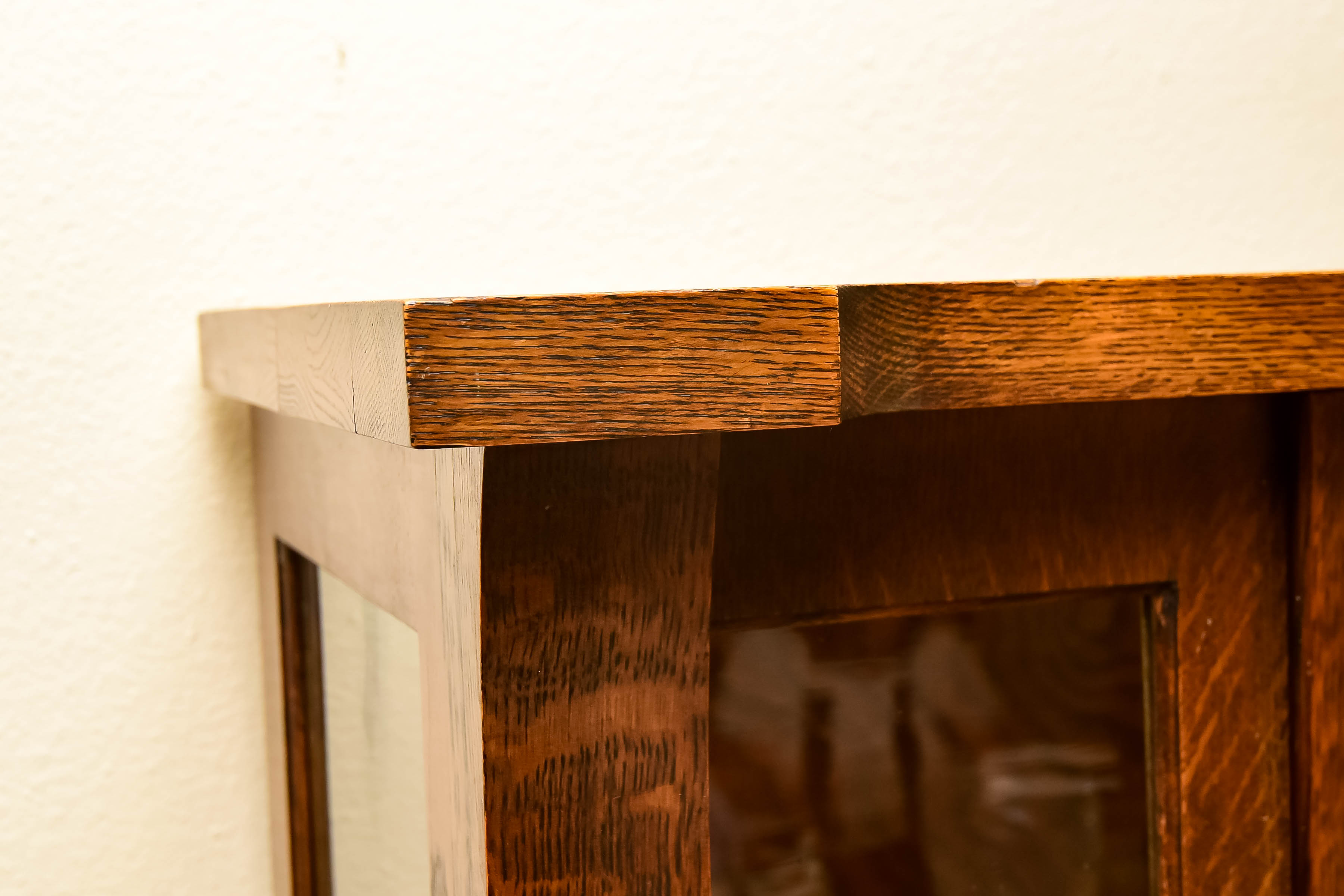 Vintage Oak Vitrine Cabinet