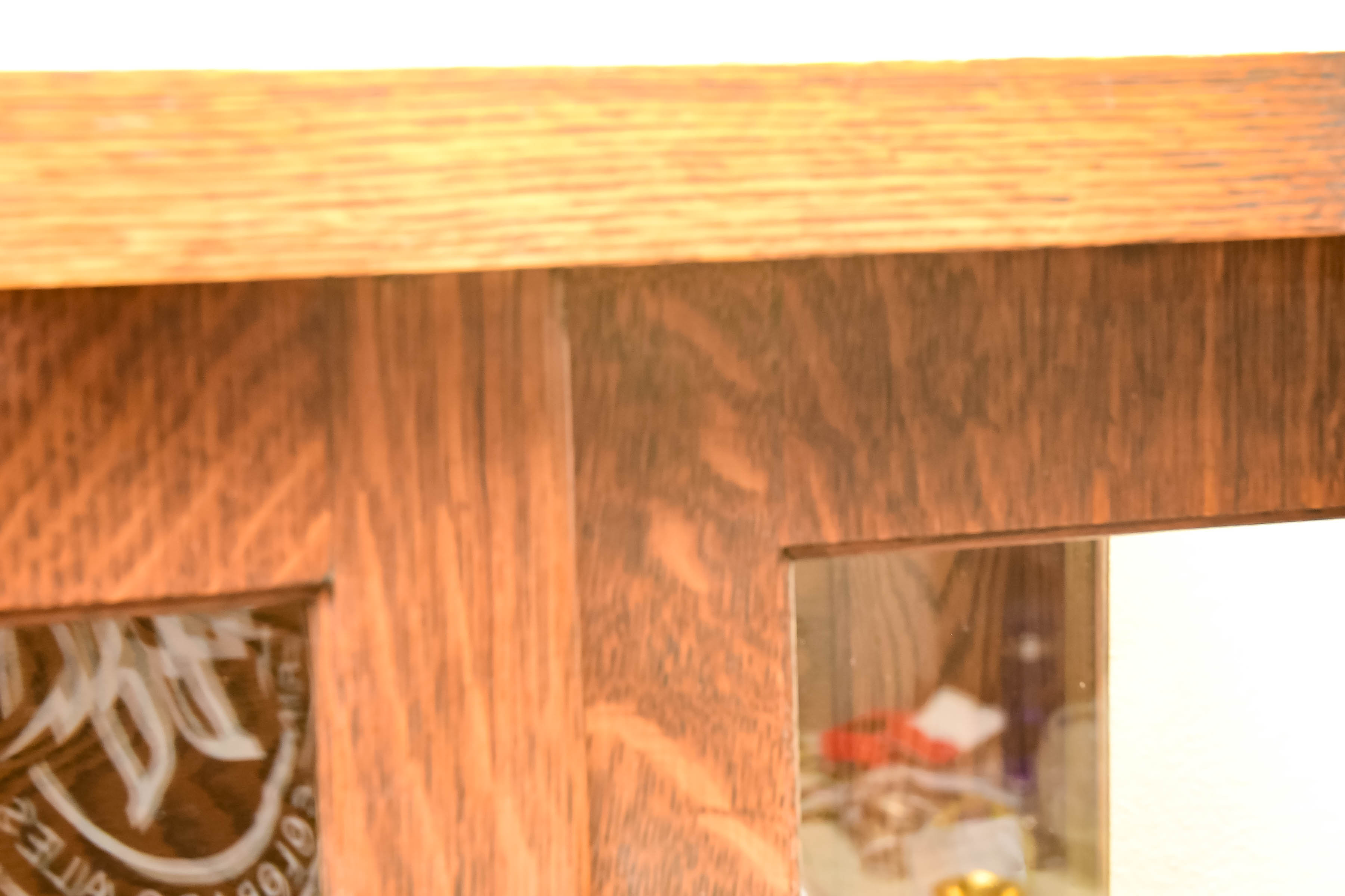 Vintage Oak Vitrine Cabinet