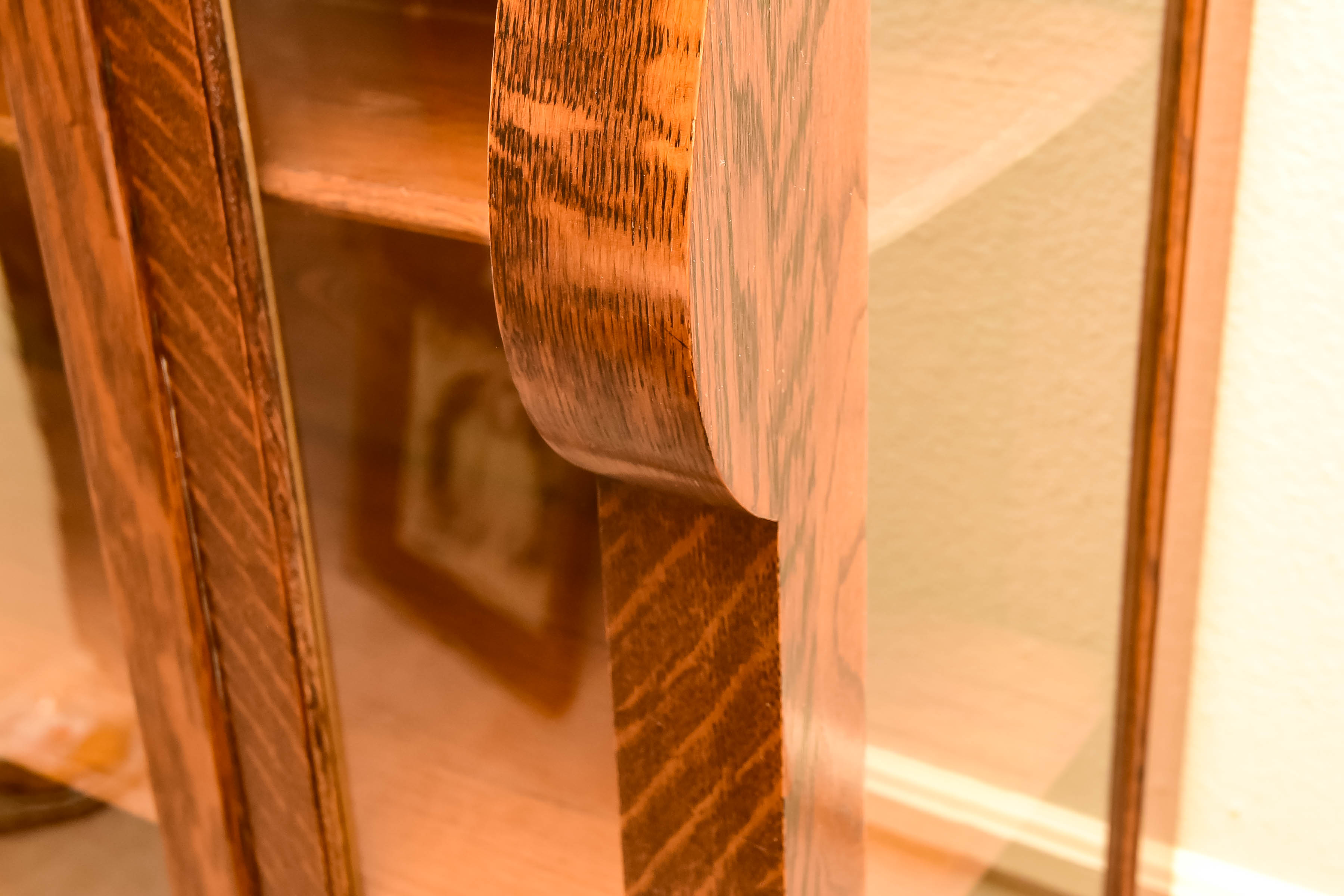 Vintage Oak Vitrine Cabinet