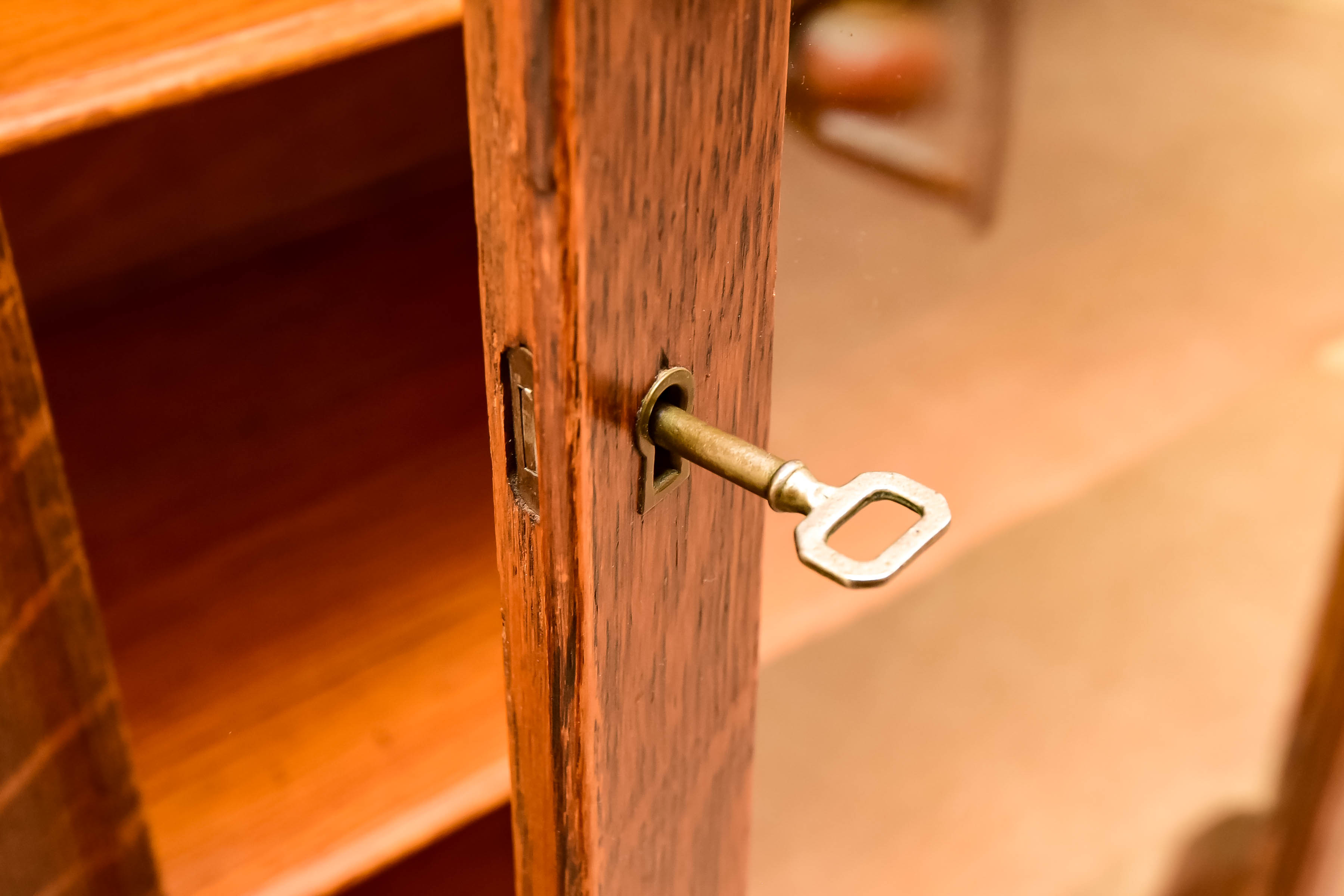 Vintage Oak Vitrine Cabinet