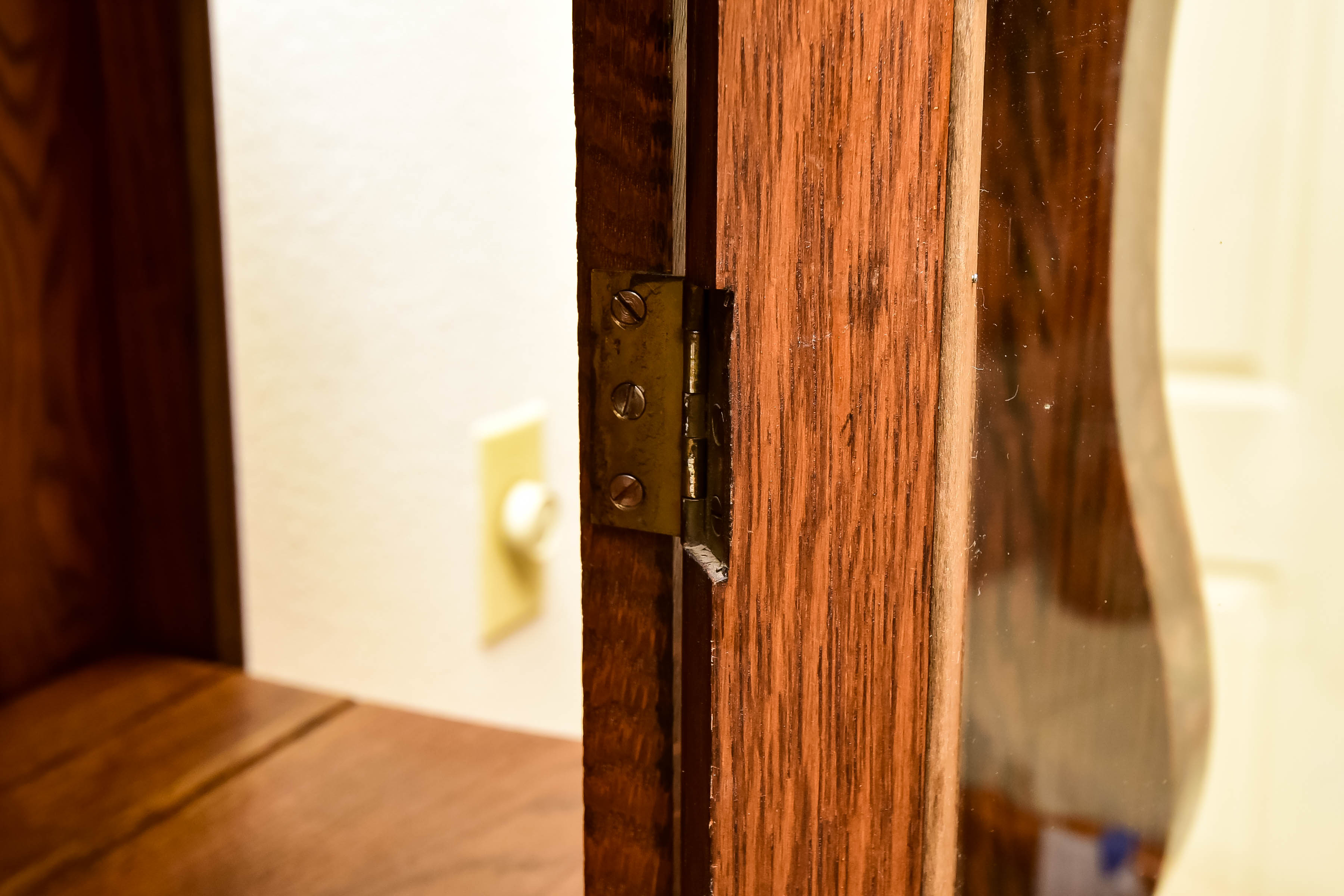 Vintage Oak Vitrine Cabinet